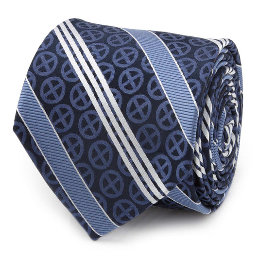 Marvel X-Men Symbol Navy Stripe Men's Tie - Cufflinks.com - Flyclothing LLC