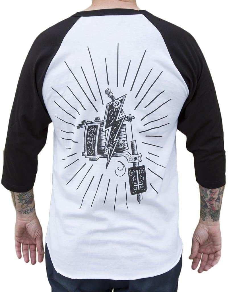 Black Market Art Company Machine Men's Baseball T-Shirt - Black Market Art Company - Flyclothing LLC