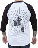 Black Market Art Company Machine Men's Baseball T-Shirt - Black Market Art Company - Flyclothing LLC