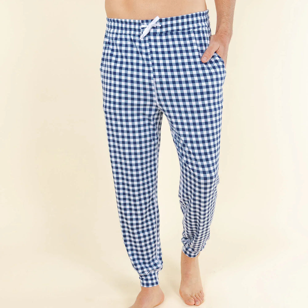 The Mad for Plaid | Navy Gingham SleepDeep™ Men’s Pajama Joggers - Shinesty - Flyclothing LLC