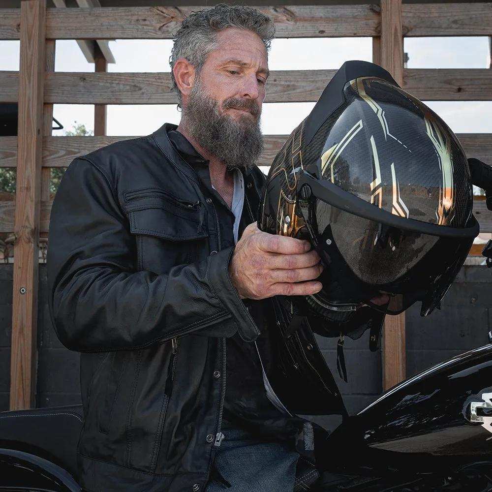 Dragon - Mens Premium Leather Jacket - Unik Just for Bikers - Flyclothing LLC