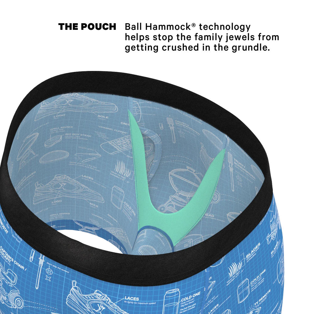 The Man With A Plan | Blueprint Ball Hammock® Pouch Underwear With Fly - Shinesty - Flyclothing LLC