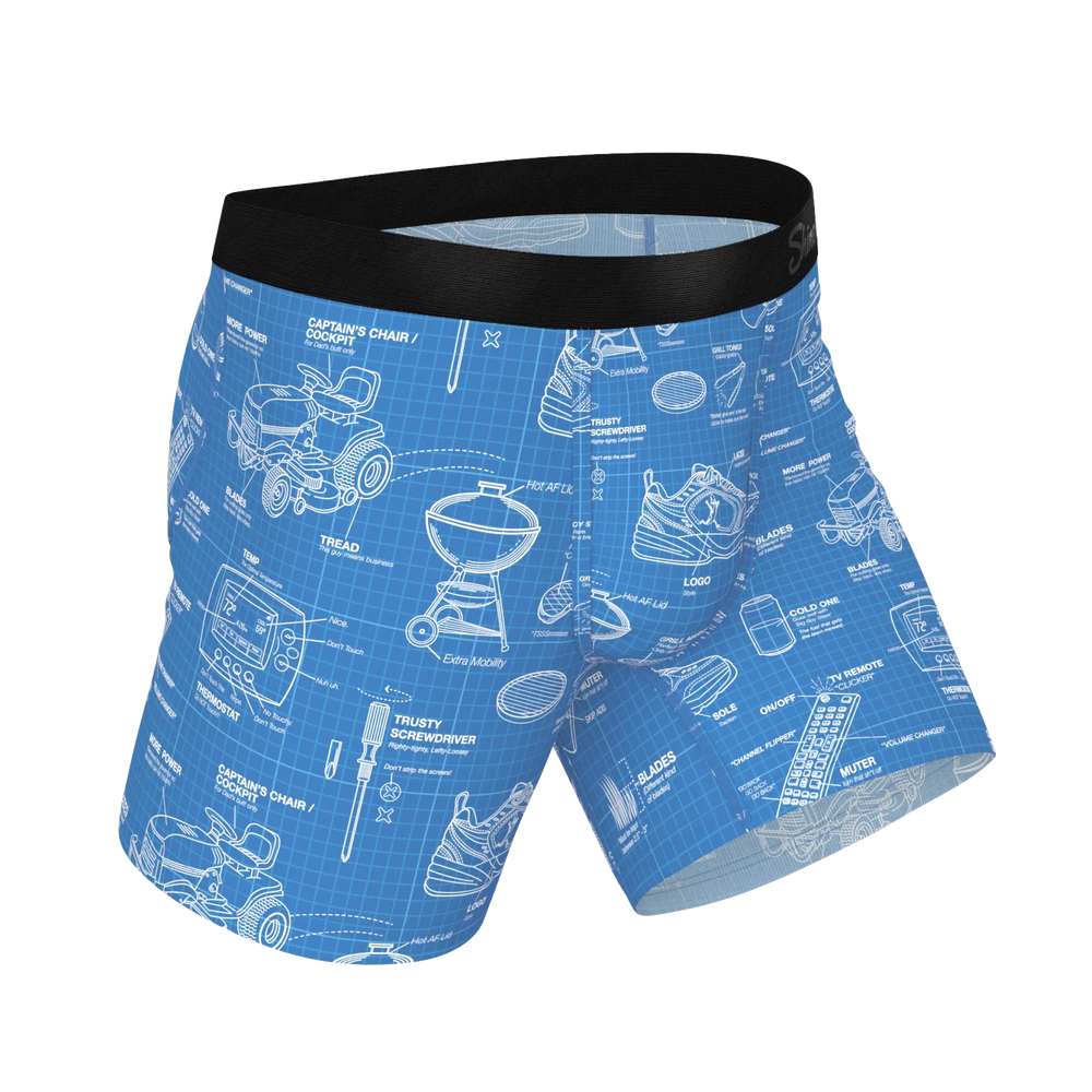 The Man With A Plan | Blueprint Ball Hammock® Pouch Underwear - Shinesty - Flyclothing LLC