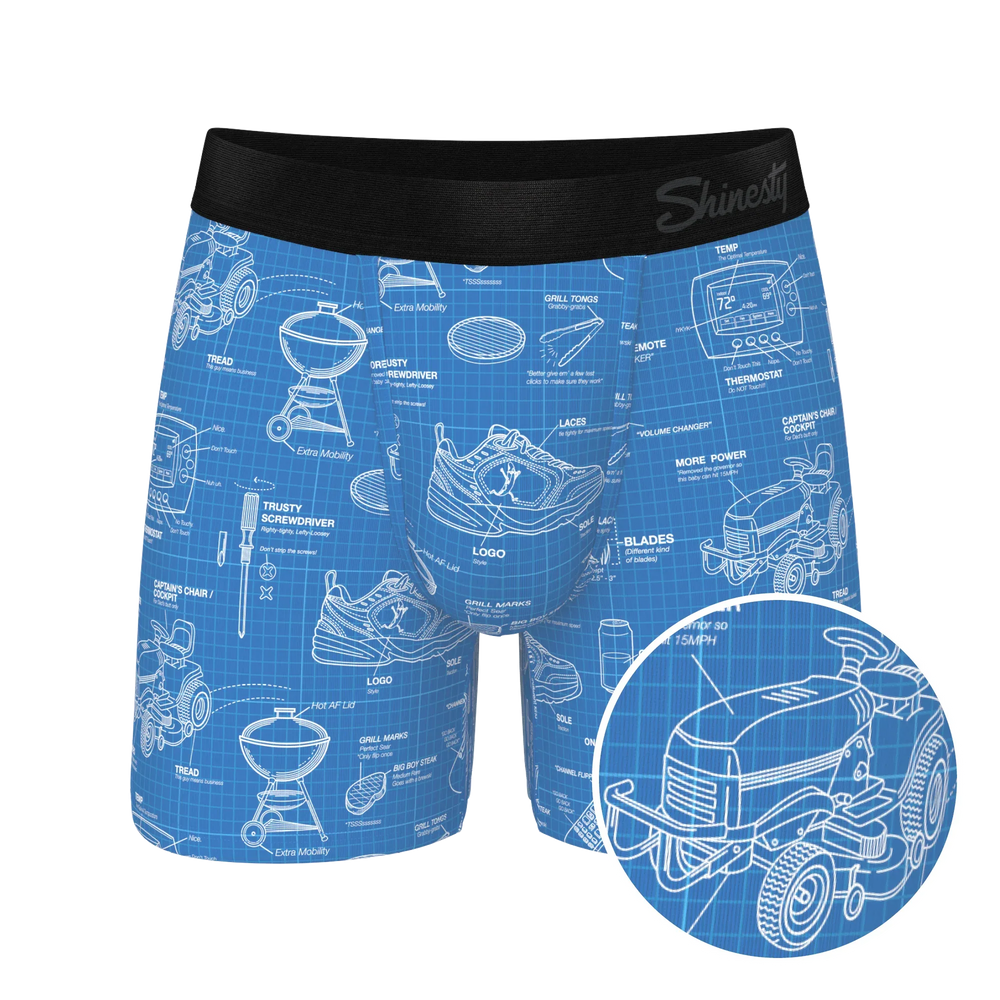 The Man With A Plan | Blueprint Ball Hammock® Pouch Underwear - Shinesty - Flyclothing LLC