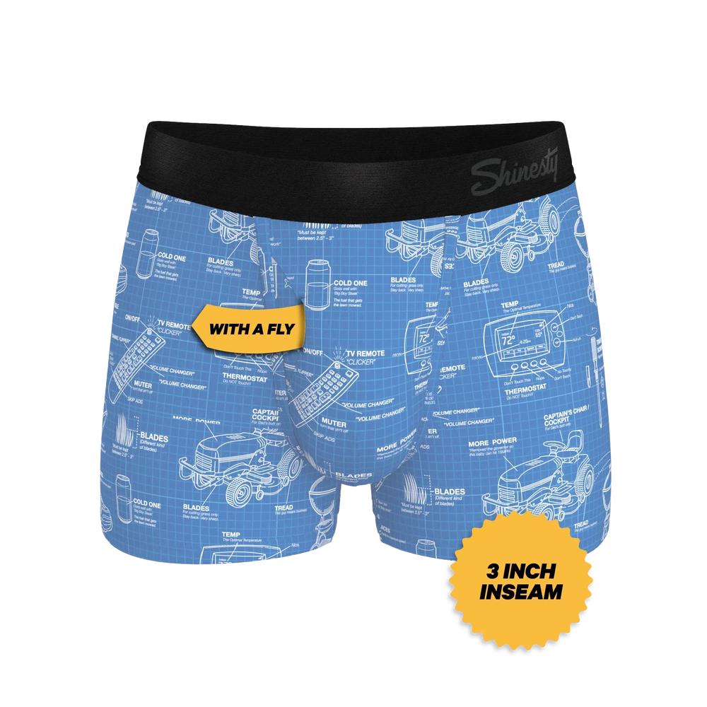 The Man With A Plan | Blueprint Ball Hammock® Pouch Trunks Underwear - Shinesty - Flyclothing LLC