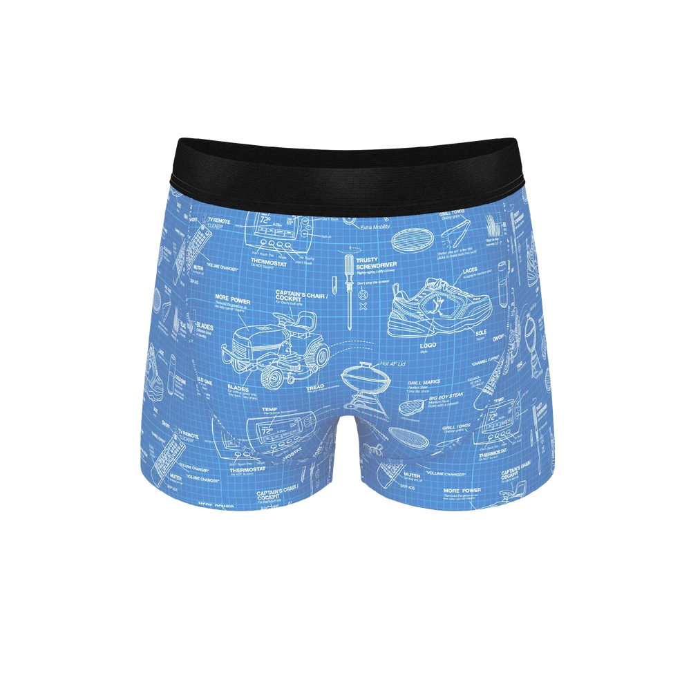 The Man With A Plan | Blueprint Ball Hammock® Pouch Trunks Underwear - Shinesty - Flyclothing LLC
