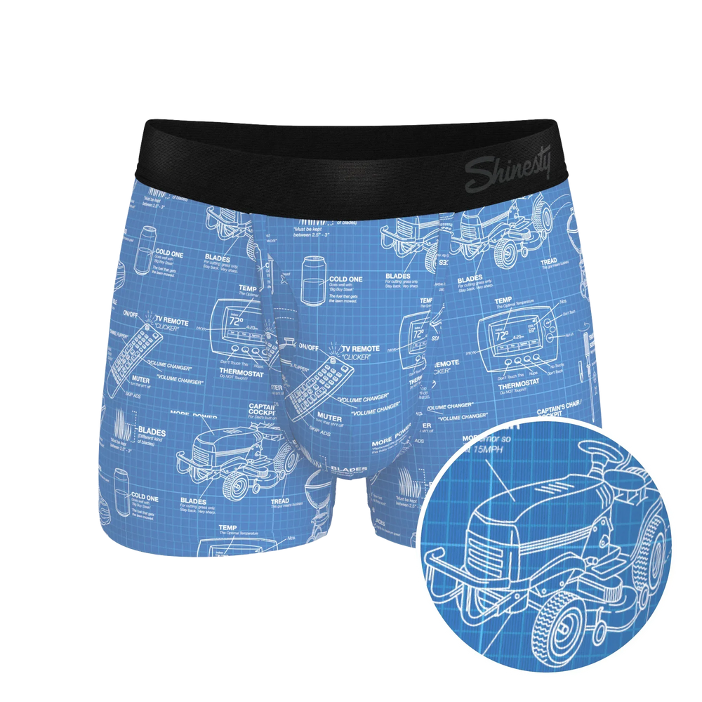 The Man With A Plan | Blueprint Ball Hammock® Pouch Trunks Underwear - Shinesty - Flyclothing LLC