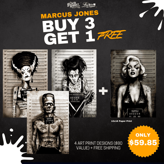 Black Market Art Company Marcus Jones Buy 3 Get 1 FREE Art Print Bundle Print - Black Market Art Company - Flyclothing LLC