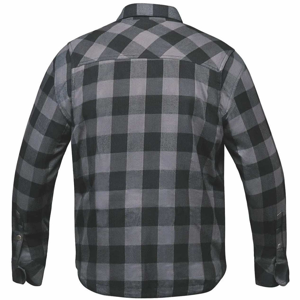 Sentry - Mens Black & Gray Armored Flannel - Unik Just for Bikers - Flyclothing LLC