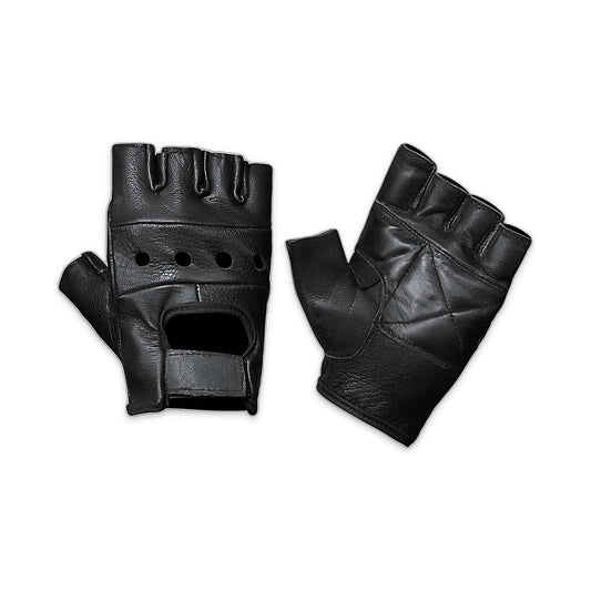Men’s Street Ride Fingerless Leather Gloves