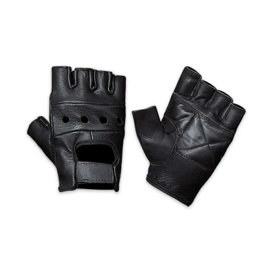 Men’s Street Ride Fingerless Leather Gloves - Unik Just for Bikers - Flyclothing LLC