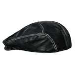 Mens Premium Geniun Leather Ascot Cap - Unik Just for Bikers - Flyclothing LLC