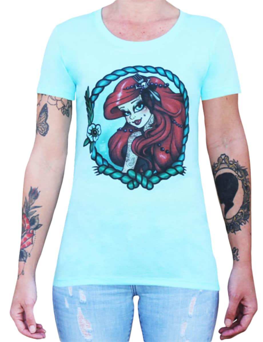 Black Market Art Company Mermaid Women's Loose Neck T-Shirt - Black Market Art Company - Flyclothing LLC