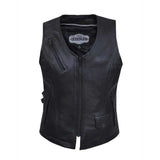 Midnight Cowgirl - Ladies Premium Leather Vest - Unik Just for Bikers - Flyclothing LLC