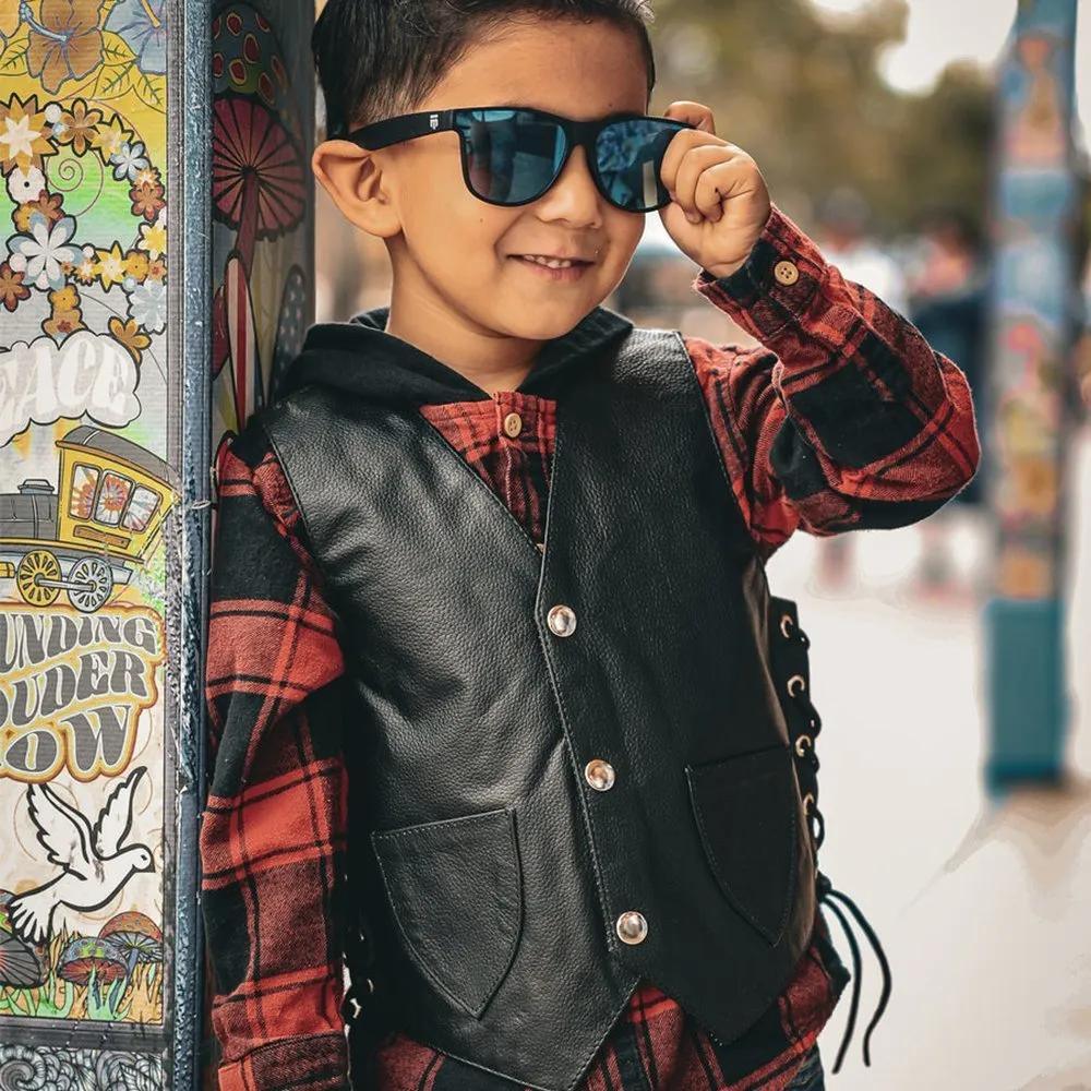Toddlers Motorcycle Biker Leather Vest – Little Riders - Unik Just for Bikers - Flyclothing LLC