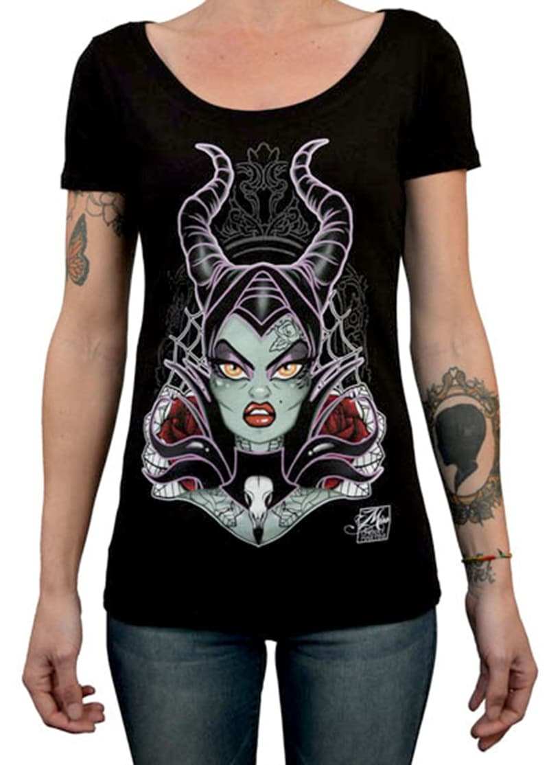 Black Market Art Company Mistress of Evil Women's Scoop Neck T-Shirt - Black Market Art Company - Flyclothing LLC