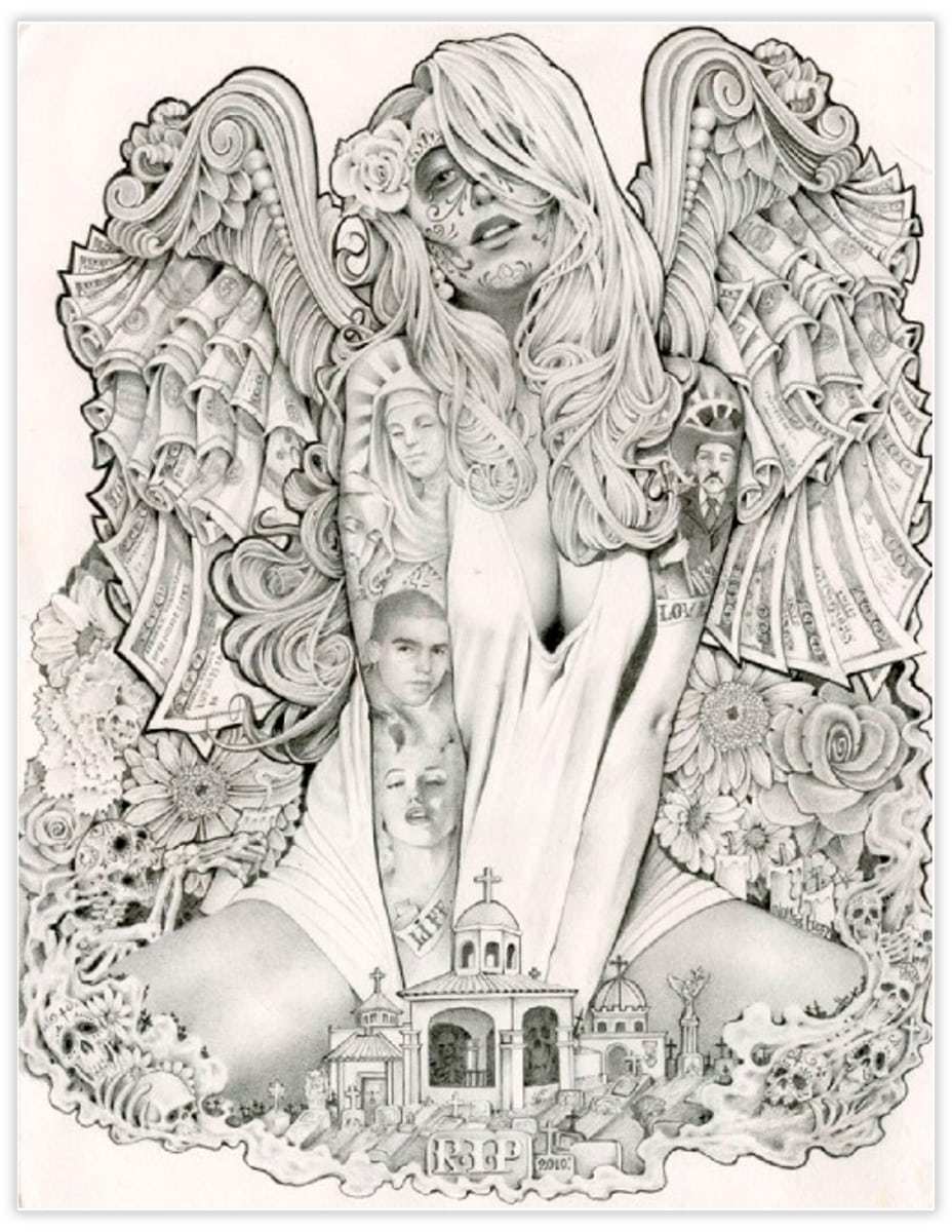 Black Market Art Company Money Angel Print - Black Market Art Company - Flyclothing LLC