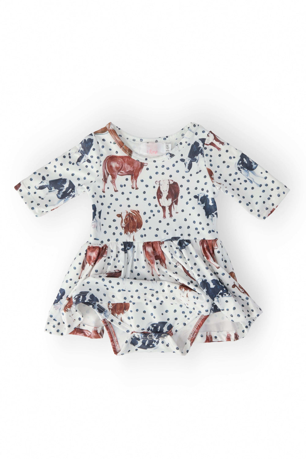 SALE Moo Meadows 3/4 Sleeve Twirl Bodysuit - Mila & Rose ® - Flyclothing LLC