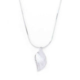 Rhodium Plated Crystal Leaf Necklace - JGI - Flyclothing LLC