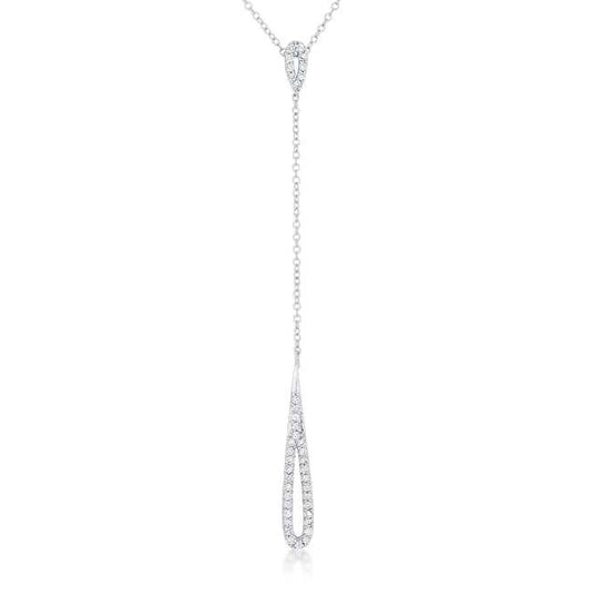 Chrisette 0.4ct CZ Rhodium Classic Drop Lariat Necklace - JGI - Flyclothing LLC