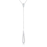 Chrisette 0.4ct CZ Rhodium Classic Drop Lariat Necklace - JGI - Flyclothing LLC
