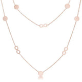 Krystal Rose Gold Stainless Steel Infinity Station Layer Necklace - JGI - Flyclothing LLC