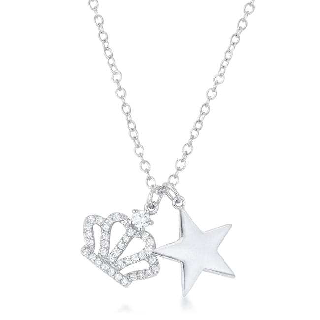 Vanessa Crown & Star Charm 0.4 ct Pendant - JGI - Flyclothing LLC