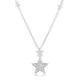 .32Ct Rhodium Star Necklace with Shimmering CZ - JGI - Flyclothing LLC