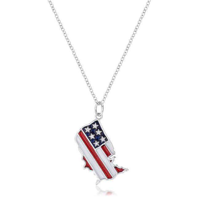 .015 Ct Patriotic U.S. Map Necklace - JGI - Flyclothing LLC