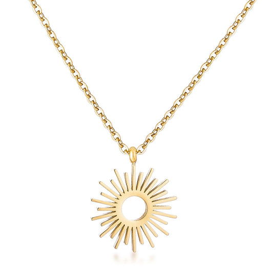 Goldtone Sunburst Necklace - JGI - Flyclothing LLC