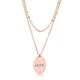 Rose Gold Plated Double Chain HOPE Necklace - JGI - Flyclothing LLC