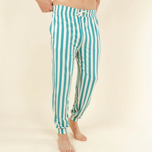The Nantucket | Green Dock Stripe SleepDeep™ Men’s Pajama Joggers - Shinesty - Flyclothing LLC