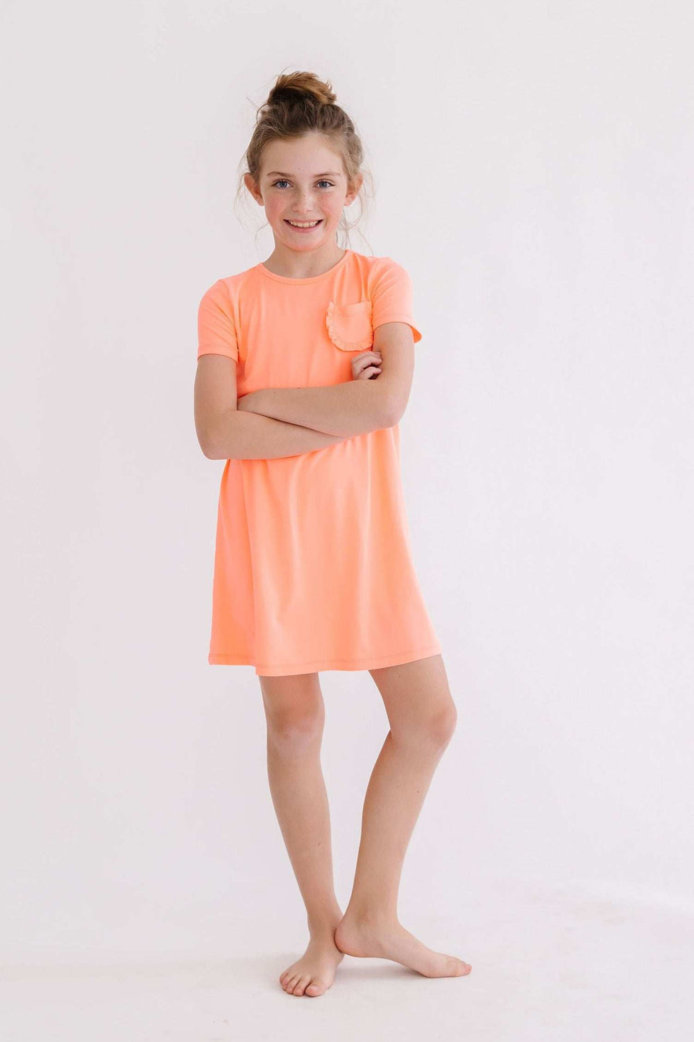 Neon Coral T-Shirt Dress - Mila & Rose ® - Flyclothing LLC