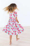 Neon Floral S/S Pocket Twirl Dress - Mila & Rose ® - Flyclothing LLC
