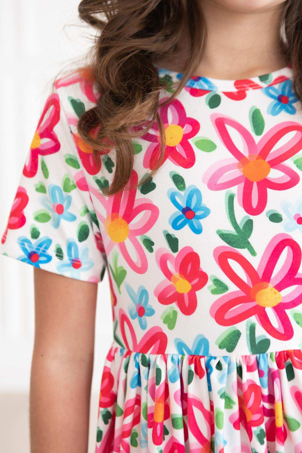 Neon Floral S/S Pocket Twirl Dress - Mila & Rose ® - Flyclothing LLC