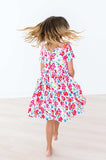 Neon Floral S/S Pocket Twirl Dress - Mila & Rose ® - Flyclothing LLC