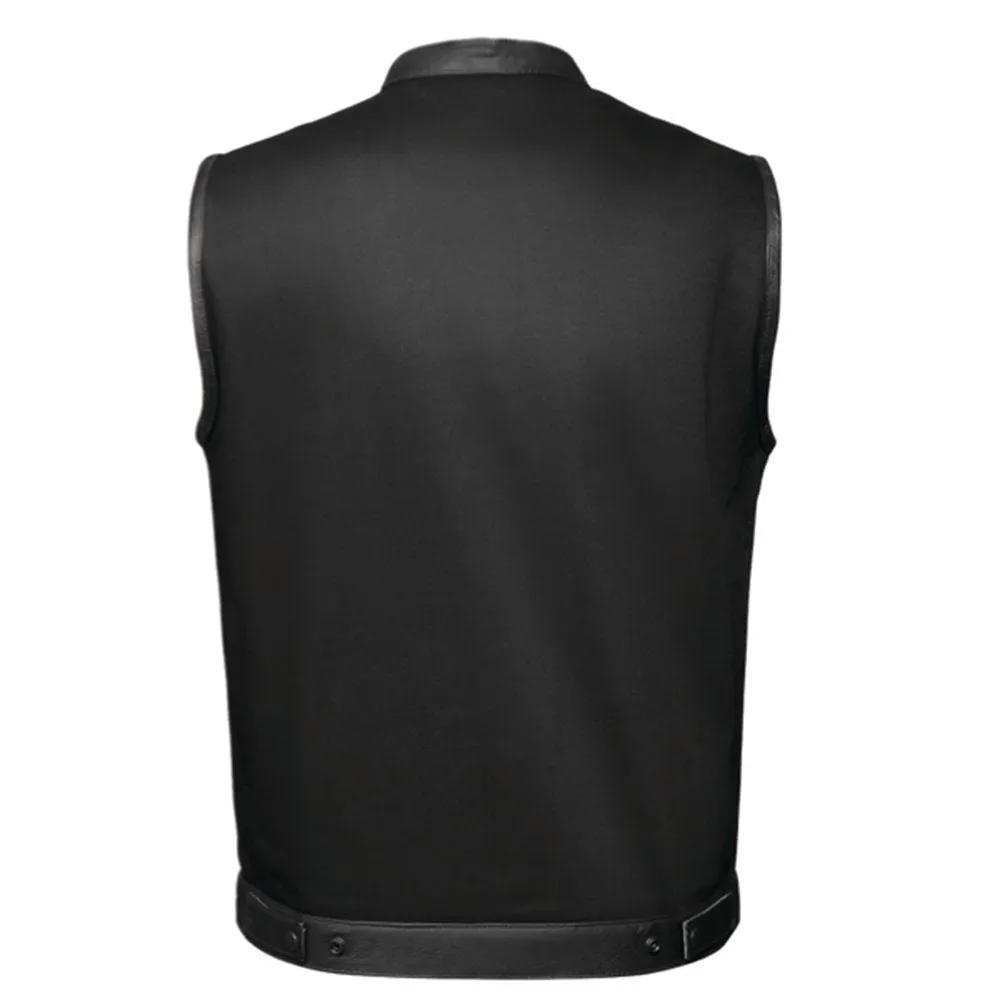 Nightrider - Mens Denim Leather Club Vest - Unik Just for Bikers - Flyclothing LLC