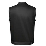 Nightrider - Mens Denim Leather Club Vest - Unik Just for Bikers - Flyclothing LLC