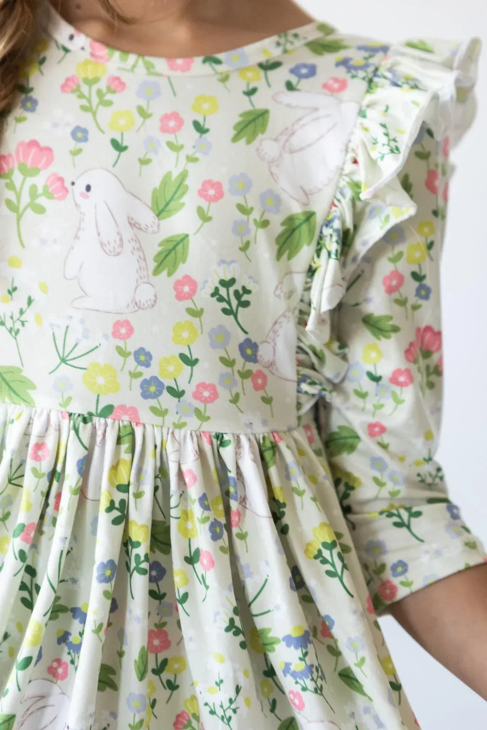 No Bunny Like You 3/4 Sleeve Ruffle Twirl Dress - Mila & Rose ® - Flyclothing LLC