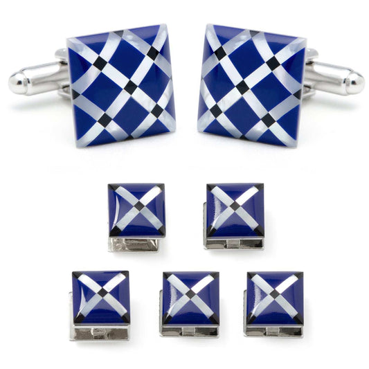 Mother of Pearl Diamond 5-Stud Set - Cufflinks.com - Flyclothing LLC