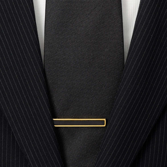 Gold and Onyx Inlaid Tie Clip - Cufflinks.com - Flyclothing LLC
