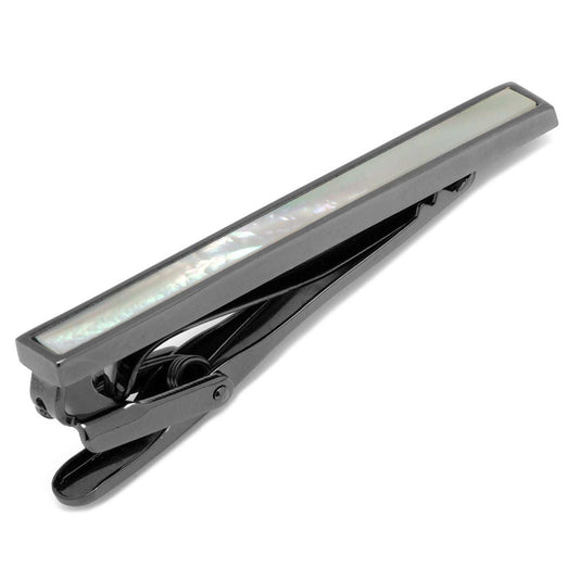 Gunmetal and Mother of Pearl Inlaid Tie Clip - Cufflinks.com - Flyclothing LLC