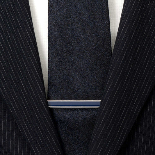 Navy Enamel Inlaid Tie Clip - Cufflinks.com - Flyclothing LLC