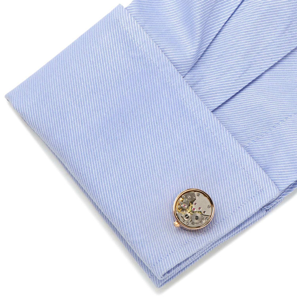 Rose Gold Watch Movement Cufflinks - Cufflinks.com - Flyclothing LLC