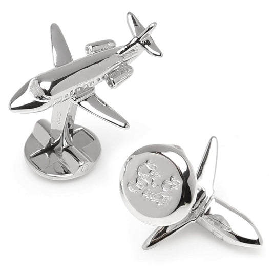 Sterling Private Jet Cufflinks - Cufflinks.com - Flyclothing LLC