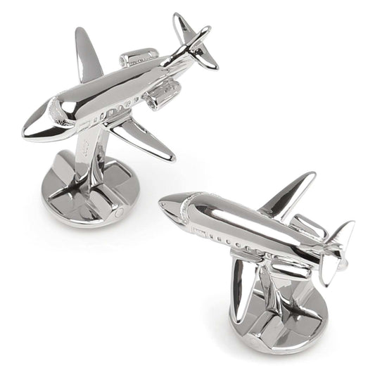 Sterling Private Jet Cufflinks - Cufflinks.com - Flyclothing LLC