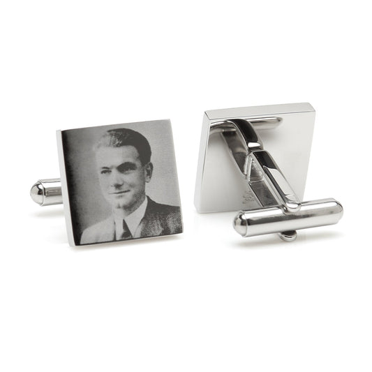 Custom Engraved Square Photo Cufflinks