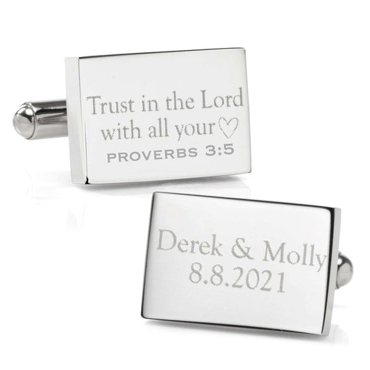 Wedding Bible Verse Engravable Cufflinks - Cufflinks.com - Flyclothing LLC