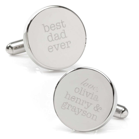 Best Dad Ever Engravable Cufflinks - Cufflinks.com - Flyclothing LLC