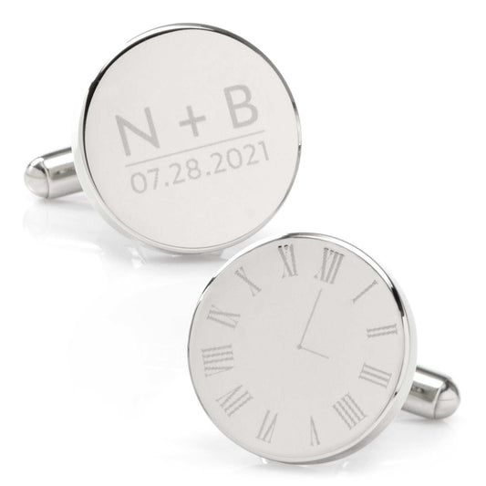 Custom Clock Engravable Cufflinks - Cufflinks.com - Flyclothing LLC
